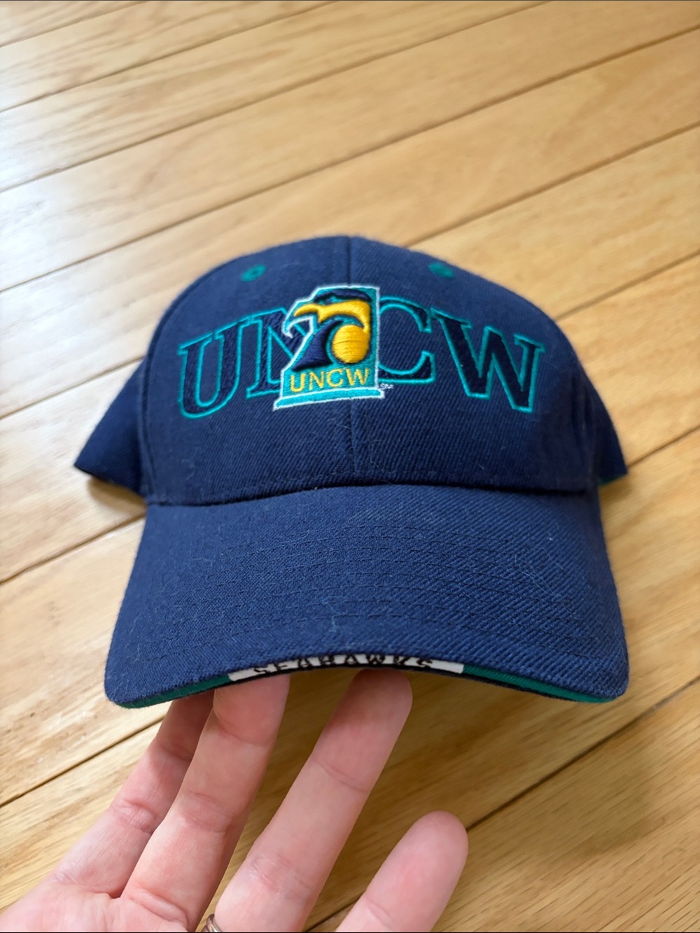 VINTAGE 2000s UNCW Seahawk Navy Baseball Cap